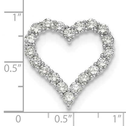 14K Weißgold Herz-Kettenanhänger mit 2 ct. laborgezüchteten Diamanten VS/SI+ G+