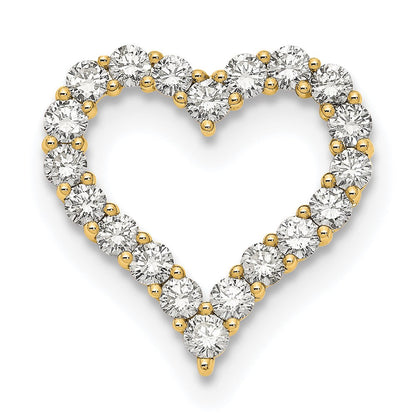 14K Gelbgold Kettenanhänger zum Aufschieben mit 2 ct. im Labor gezüchteten Diamanten VS/SI+ G+, Herzform