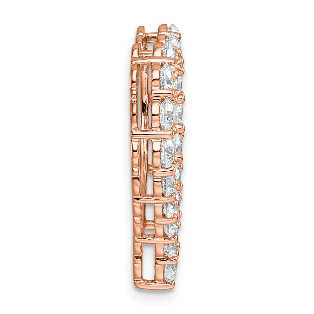 14 K Roségold Gleitanhänger mit Herz-Kette, 3 ct. im Labor gezüchteten Diamanten, VS/SI+ G+
