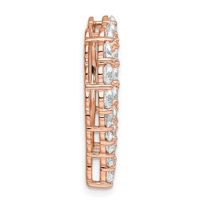 14 K Roségold Gleitanhänger mit Herz-Kette, 3 ct. im Labor gezüchteten Diamanten, VS/SI+ G+