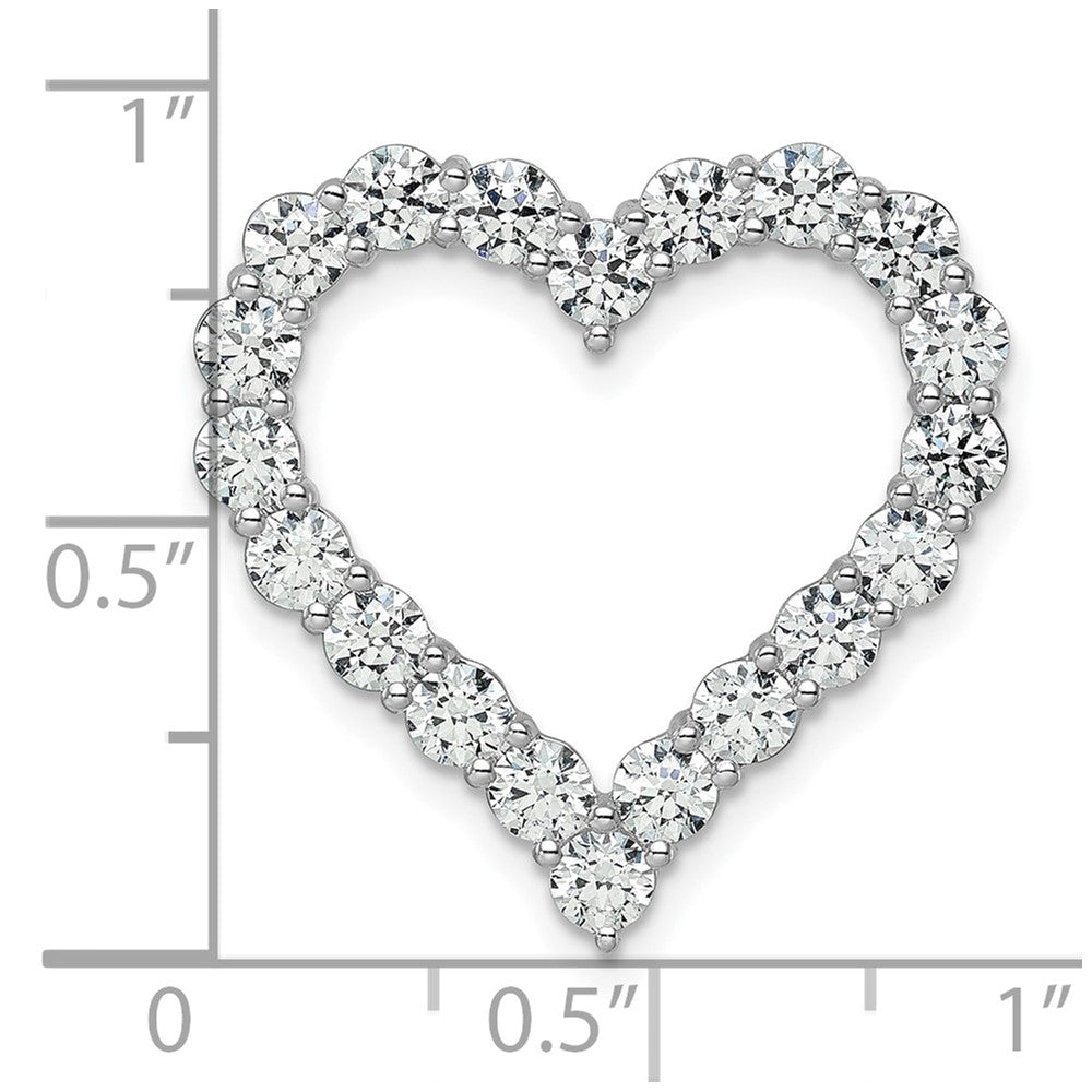 14K Weißgold Herz-Ketten-Gleitanhänger mit 3 ct. laborgezüchtetem Diamant VS/SI+ G+