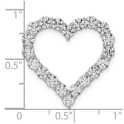 14K Weißgold Herz-Ketten-Gleitanhänger mit 3 ct. laborgezüchtetem Diamant VS/SI+ G+