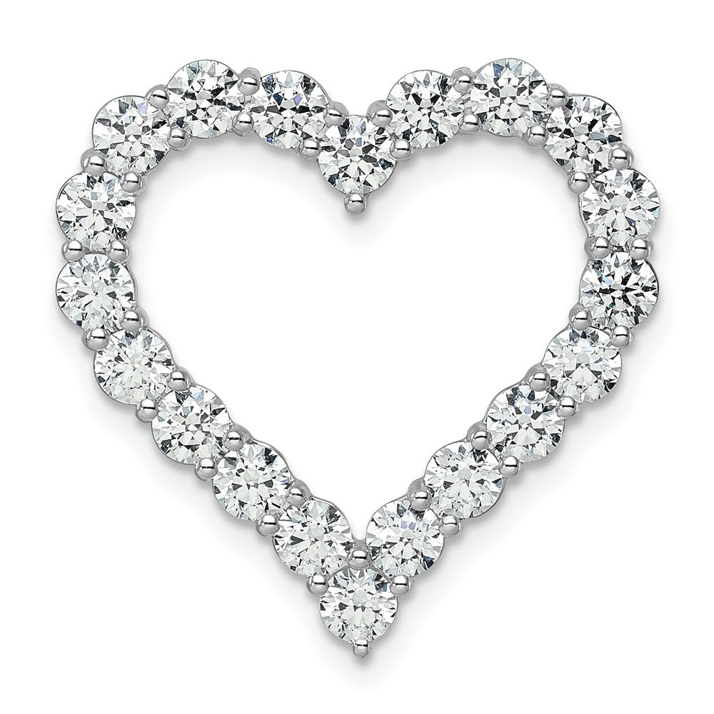 14K Weißgold Herz-Ketten-Gleitanhänger mit 3 ct. laborgezüchtetem Diamant VS/SI+ G+