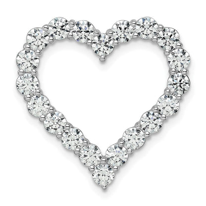 14K Weißgold Herz-Ketten-Gleitanhänger mit 3 ct. laborgezüchtetem Diamant VS/SI+ G+