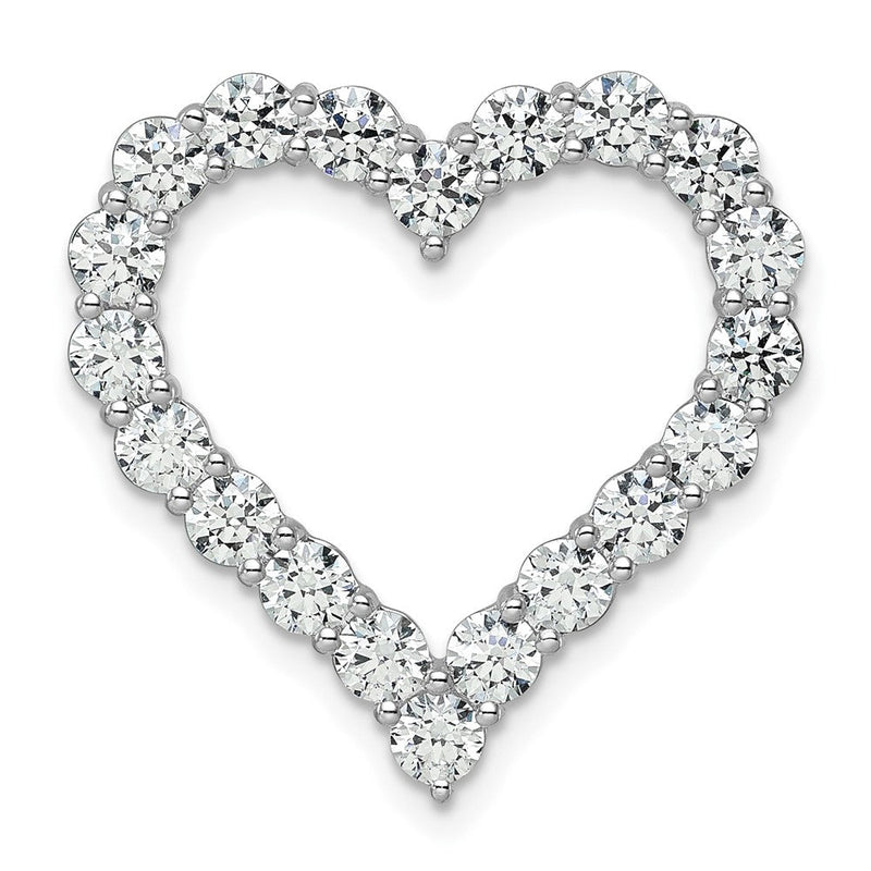 14K Weißgold Herz-Ketten-Gleitanhänger mit 3 ct. laborgezüchtetem Diamant VS/SI+ G+
