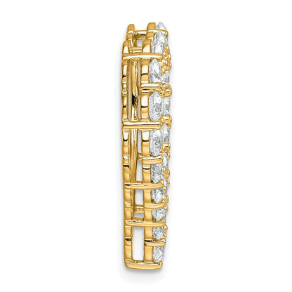 14K Gelbgold 3 ct. Laborgezüchteter Diamant VS/SI+ G+ Herz-Ketten-Gleitanhänger