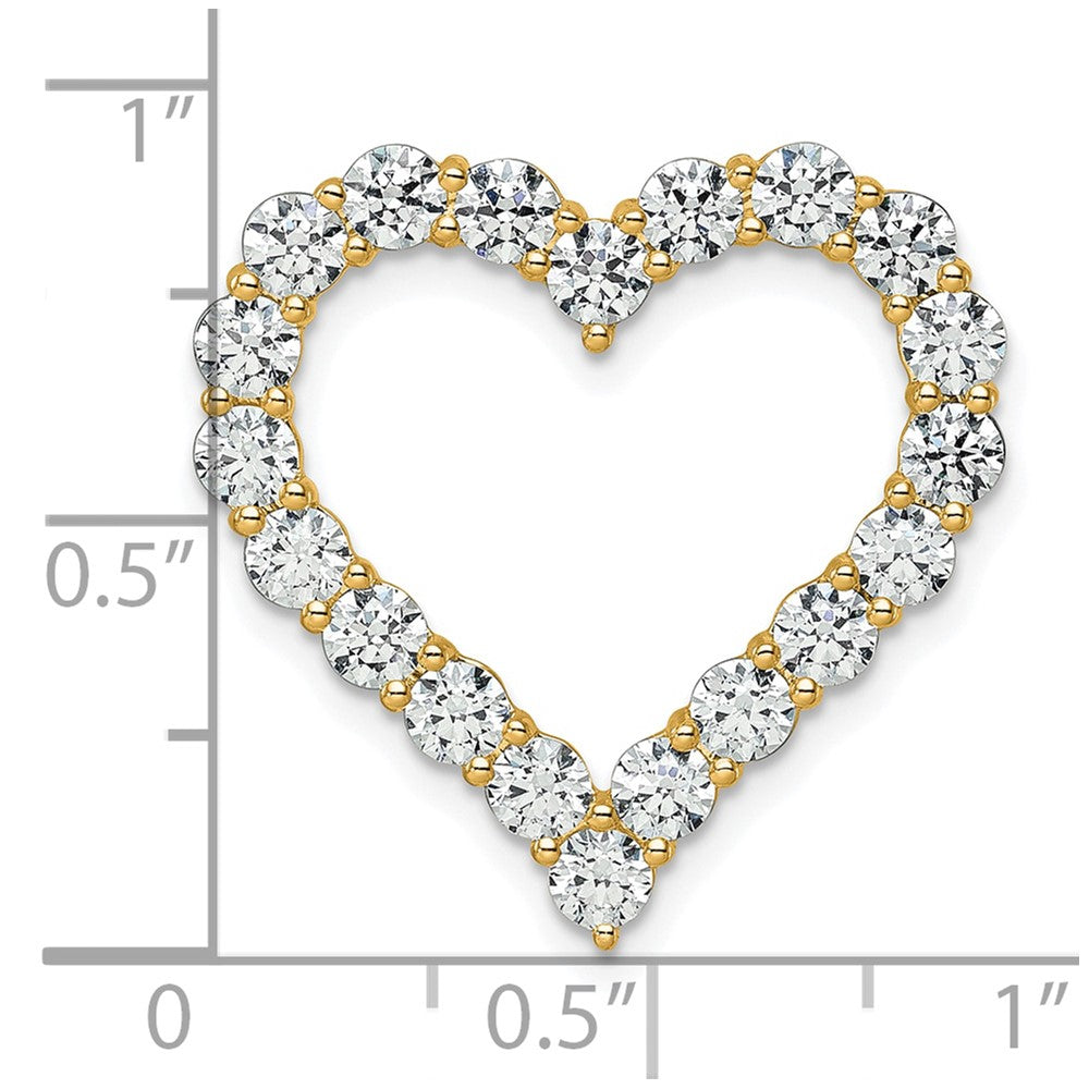 14K Gelbgold 3 ct. Laborgezüchteter Diamant VS/SI+ G+ Herz-Ketten-Gleitanhänger