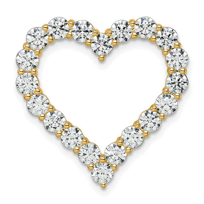 14K Gelbgold 3 ct. Laborgezüchteter Diamant VS/SI+ G+ Herz-Ketten-Gleitanhänger