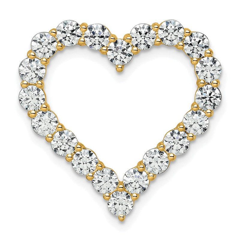14K Gelbgold 3 ct. Laborgezüchteter Diamant VS/SI+ G+ Herz-Ketten-Gleitanhänger