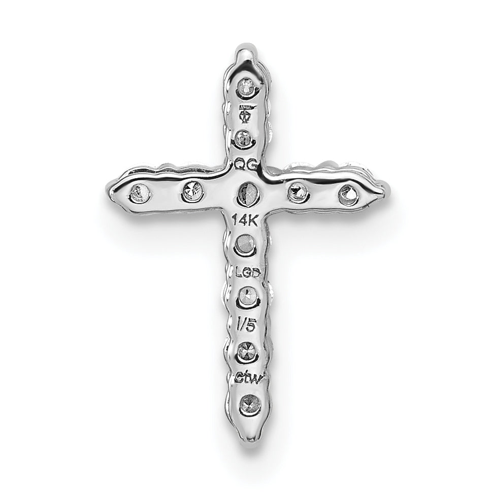 14K Weißgold Kreuz-Gleitanhänger mit 0,25 ct. Laborgezüchteten Diamanten VS/SI+ G+