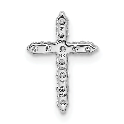 14K Weißgold Kreuz-Gleitanhänger mit 0,25 ct. Laborgezüchteten Diamanten VS/SI+ G+
