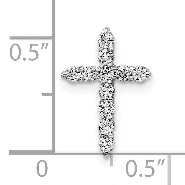 14K Weißgold Kreuz-Gleitanhänger mit 0,25 ct. Laborgezüchteten Diamanten VS/SI+ G+