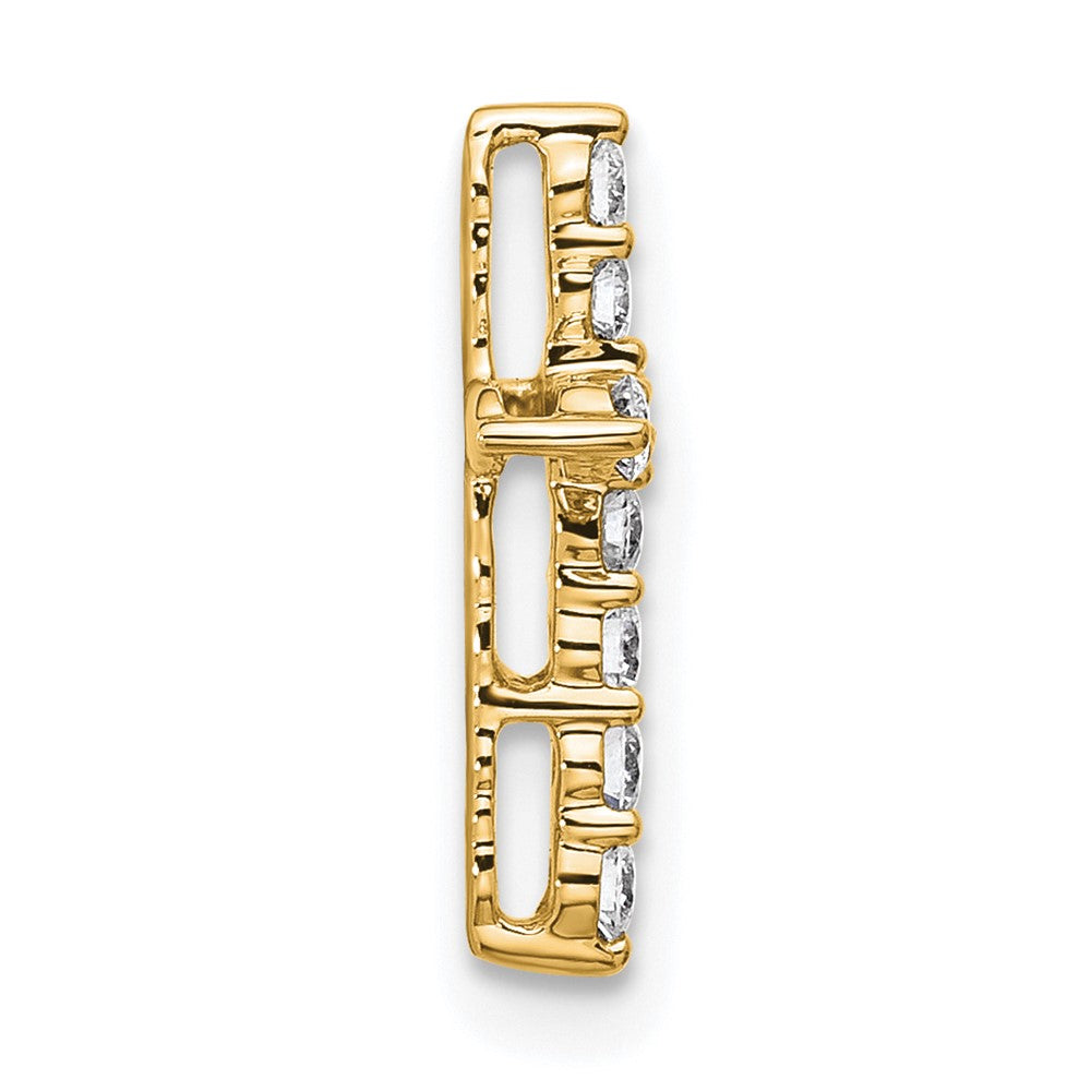 14K Gelbgold 0,25 ct. Laborgezüchteter Diamant VS/SI+ G+ Kreuz-Ketten-Gleitanhänger