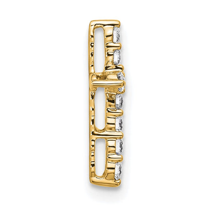 14K Gelbgold 0,25 ct. Laborgezüchteter Diamant VS/SI+ G+ Kreuz-Ketten-Gleitanhänger