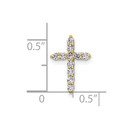 14K Gelbgold 0,25 ct. Laborgezüchteter Diamant VS/SI+ G+ Kreuz-Ketten-Gleitanhänger