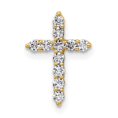 14K Gelbgold 0,25 ct. Laborgezüchteter Diamant VS/SI+ G+ Kreuz-Ketten-Gleitanhänger