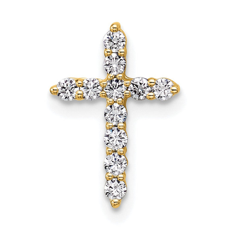 14K Gelbgold 0,25 ct. Laborgezüchteter Diamant VS/SI+ G+ Kreuz-Ketten-Gleitanhänger
