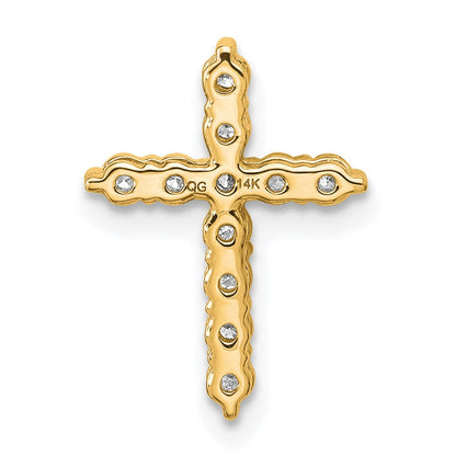 14K Gelbgold 0,33 ct. Laborgezüchteter Diamant VS/SI+ G+ Kreuz-Ketten-Gleitanhänger