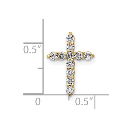 14K Gelbgold 0,33 ct. Laborgezüchteter Diamant VS/SI+ G+ Kreuz-Ketten-Gleitanhänger