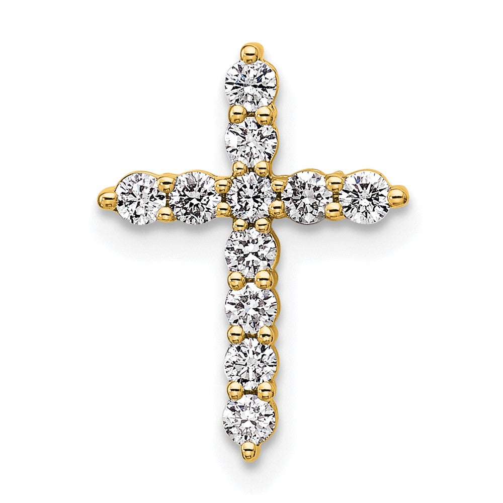 14K Gelbgold 0,33 ct. Laborgezüchteter Diamant VS/SI+ G+ Kreuz-Ketten-Gleitanhänger