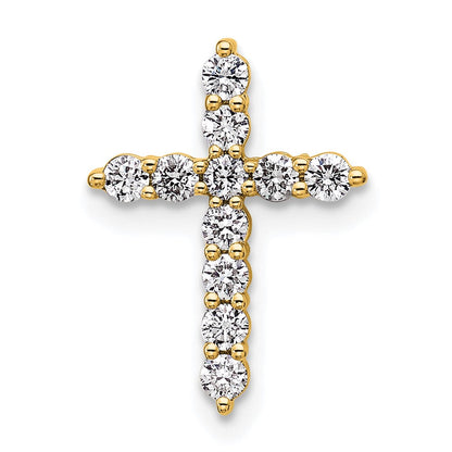 14K Gelbgold 0,33 ct. Laborgezüchteter Diamant VS/SI+ G+ Kreuz-Ketten-Gleitanhänger