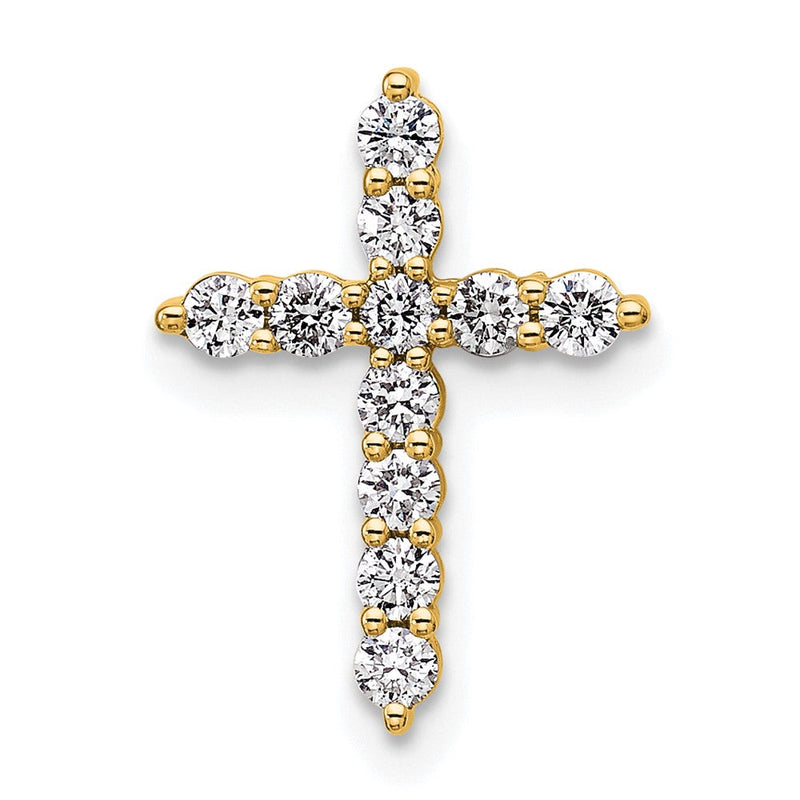 14K Gelbgold 0,33 ct. Laborgezüchteter Diamant VS/SI+ G+ Kreuz-Ketten-Gleitanhänger