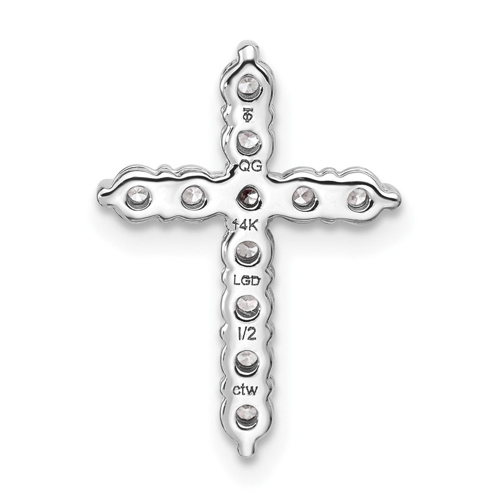 14K Weißgold Kreuz-Kettenanhänger mit 0,5 ct. Labor gezüchteten Diamanten VS/SI+ G+