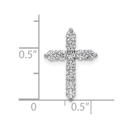 14K Weißgold Kreuz-Kettenanhänger mit 0,5 ct. Labor gezüchteten Diamanten VS/SI+ G+