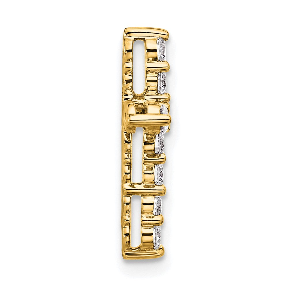 14K Gelbgold 0,5 ct. Laborgezüchteter Diamant VS/SI+ G+ Kreuz-Kettengleitanhänger