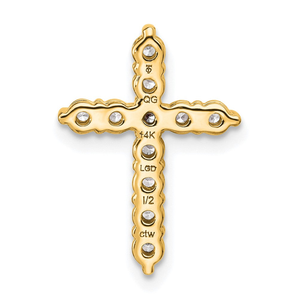 14K Gelbgold 0,5 ct. Laborgezüchteter Diamant VS/SI+ G+ Kreuz-Kettengleitanhänger