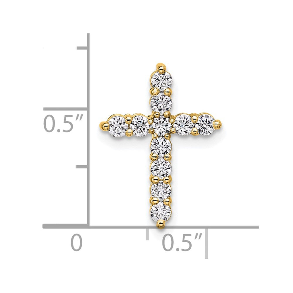 14K Gelbgold 0,5 ct. Laborgezüchteter Diamant VS/SI+ G+ Kreuz-Kettengleitanhänger