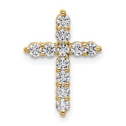 14K Gelbgold 0,5 ct. Laborgezüchteter Diamant VS/SI+ G+ Kreuz-Kettengleitanhänger