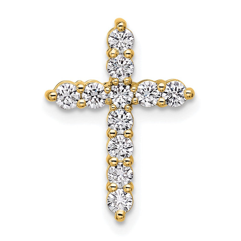 14K Gelbgold 0,5 ct. Laborgezüchteter Diamant VS/SI+ G+ Kreuz-Kettengleitanhänger