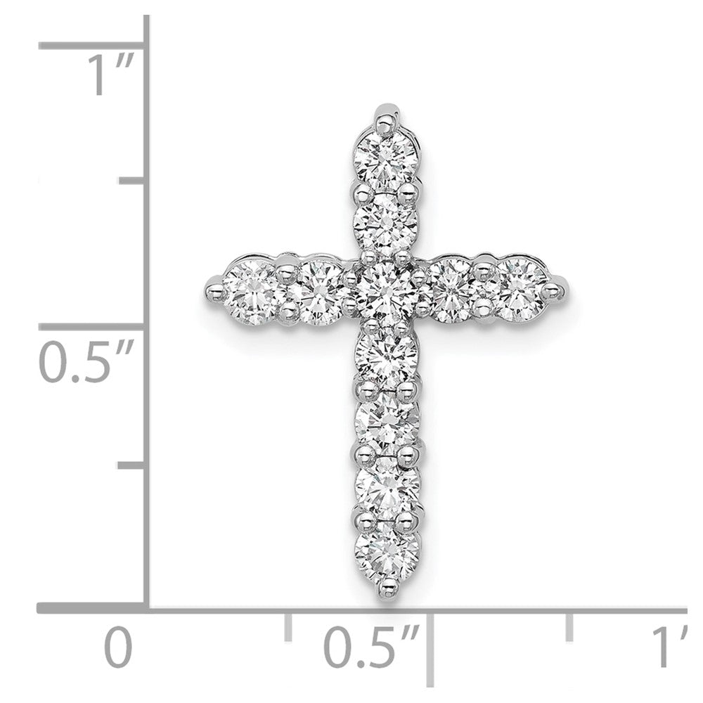 14K Weißgold Kreuz-Gleitanhänger mit 1 ct. im Labor gezüchteten Diamanten VS/SI+ G+