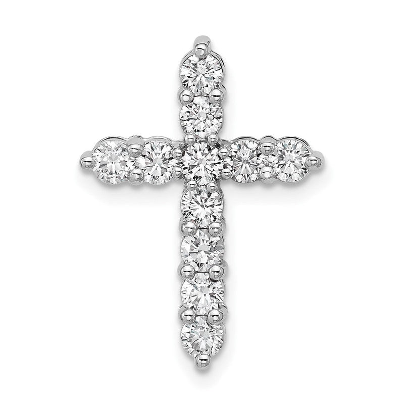 14K Weißgold Kreuz-Gleitanhänger mit 1 ct. im Labor gezüchteten Diamanten VS/SI+ G+
