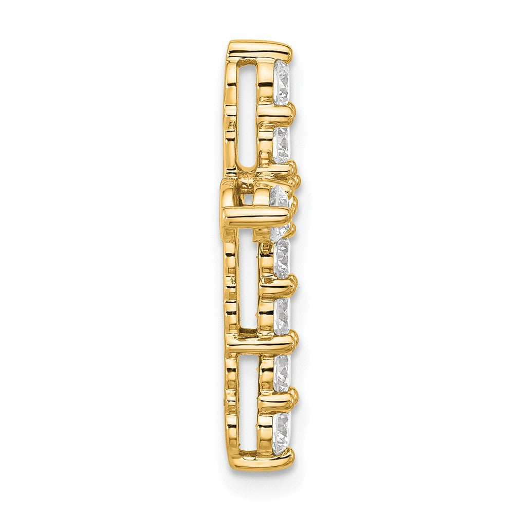 14K Gelbgold 1 ct. Laborgezüchteter Diamant VS/SI+ G+ Kreuz-Kettengleitanhänger