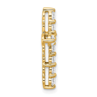 14K Gelbgold 1 ct. Laborgezüchteter Diamant VS/SI+ G+ Kreuz-Kettengleitanhänger