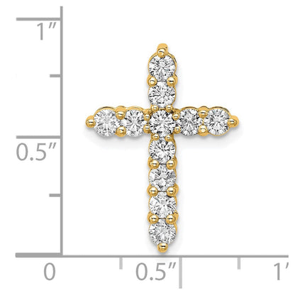 14K Gelbgold 1 ct. Laborgezüchteter Diamant VS/SI+ G+ Kreuz-Kettengleitanhänger