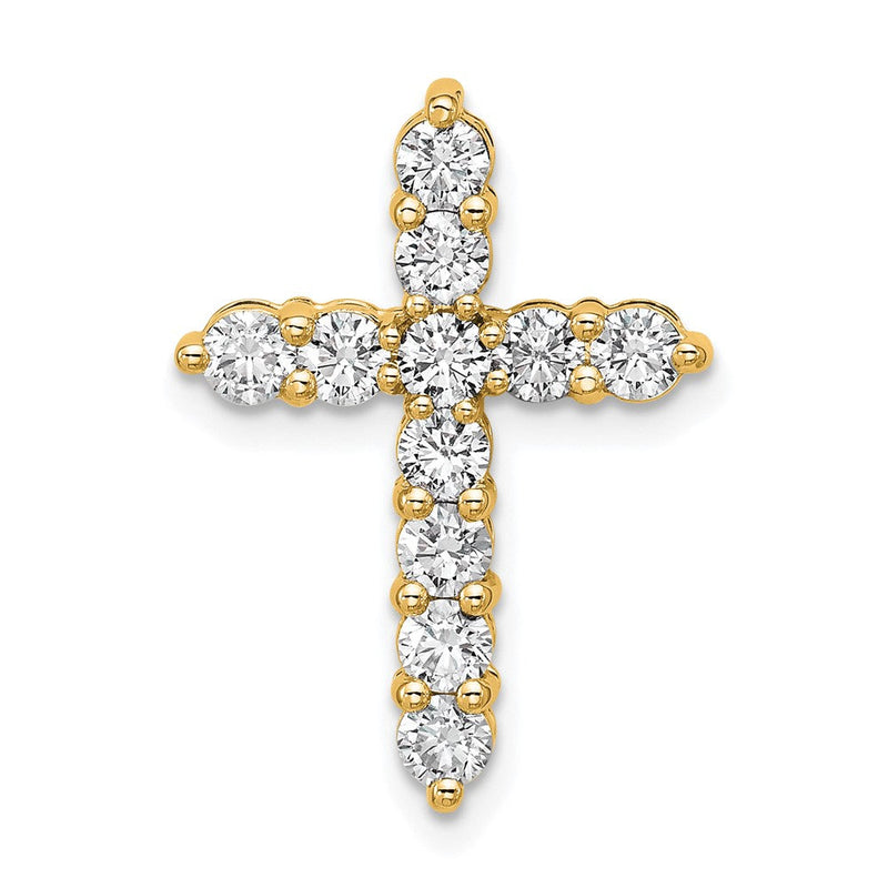 14K Gelbgold 1 ct. Laborgezüchteter Diamant VS/SI+ G+ Kreuz-Kettengleitanhänger