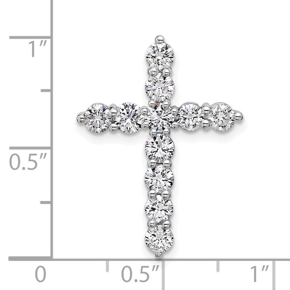 14K Weißgold 1,5 ct. Laborgezüchteter Diamant VS/SI+ G+ Kreuz-Kettengleitanhänger