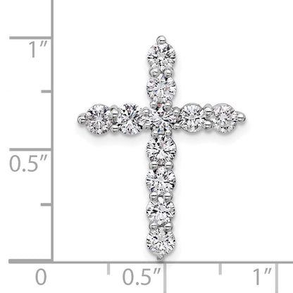 14K Weißgold 1,5 ct. Laborgezüchteter Diamant VS/SI+ G+ Kreuz-Kettengleitanhänger