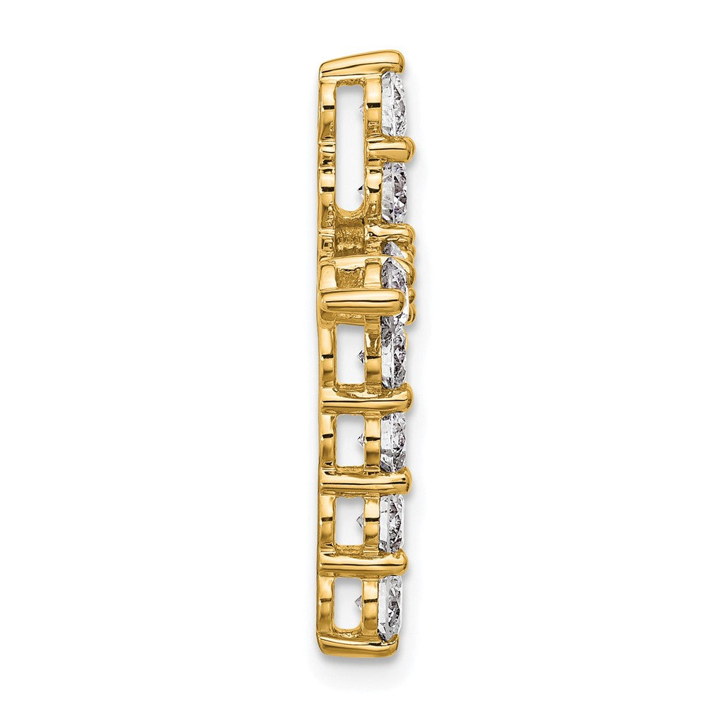 14K Gelbgold 1,5 ct. Laborgezüchteter Diamant VS/SI+ G+ Kreuz-Ketten-Gleitanhänger