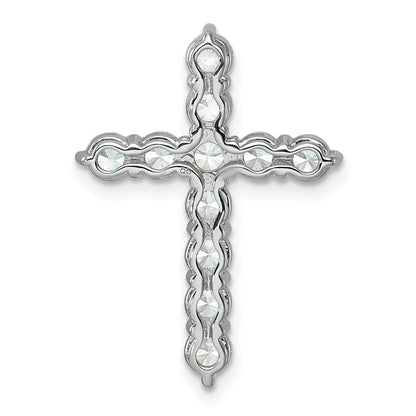 14K Weißgold Kreuz-Kettengleitanhänger mit 2 ct. im Labor gezüchteten Diamanten, VS/SI+ G+