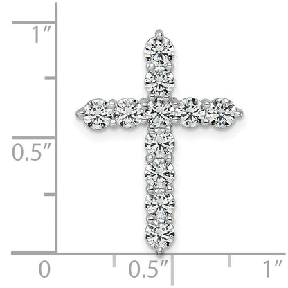 14K Weißgold Kreuz-Kettengleitanhänger mit 2 ct. im Labor gezüchteten Diamanten, VS/SI+ G+