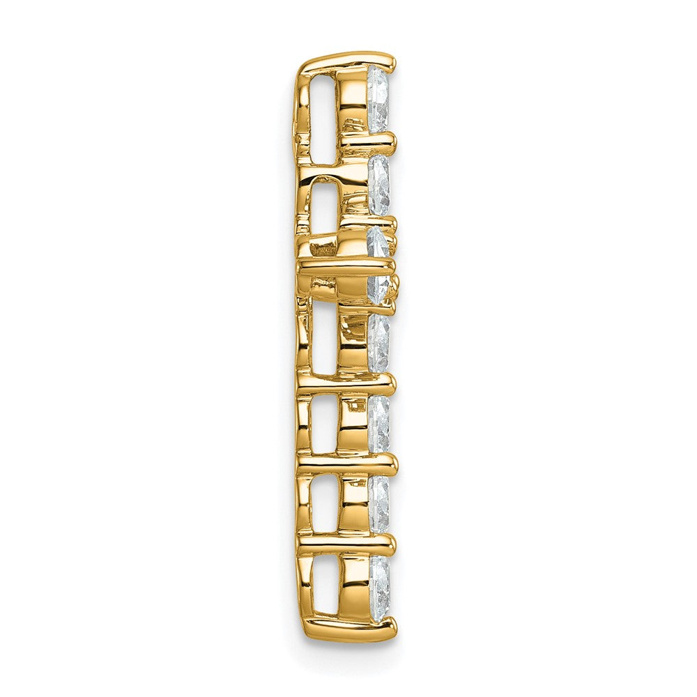14K Gelbgold Kreuz-Gleitanhänger mit 2 ct. Labordiamanten VS/SI+ G+ an Kette