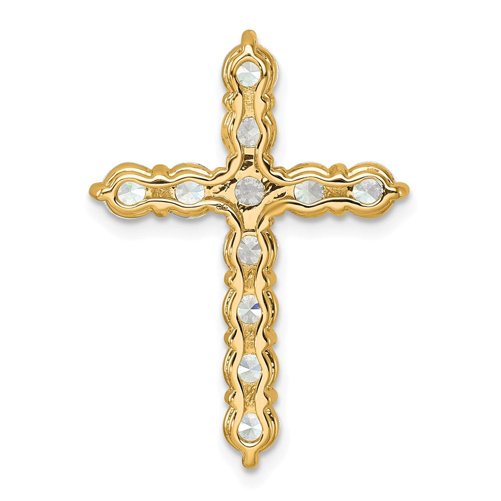 14K Gelbgold 3 ct. Laborgezüchteter Diamant VS/SI+ G+ Kreuzketten-Gleitanhänger
