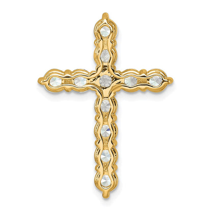 14K Gelbgold 3 ct. Laborgezüchteter Diamant VS/SI+ G+ Kreuzketten-Gleitanhänger