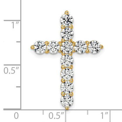 14K Gelbgold 3 ct. Laborgezüchteter Diamant VS/SI+ G+ Kreuzketten-Gleitanhänger