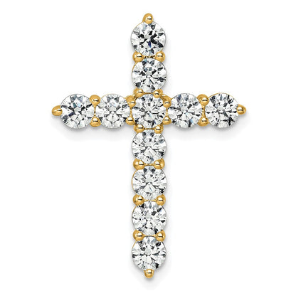 14K Gelbgold 3 ct. Laborgezüchteter Diamant VS/SI+ G+ Kreuzketten-Gleitanhänger