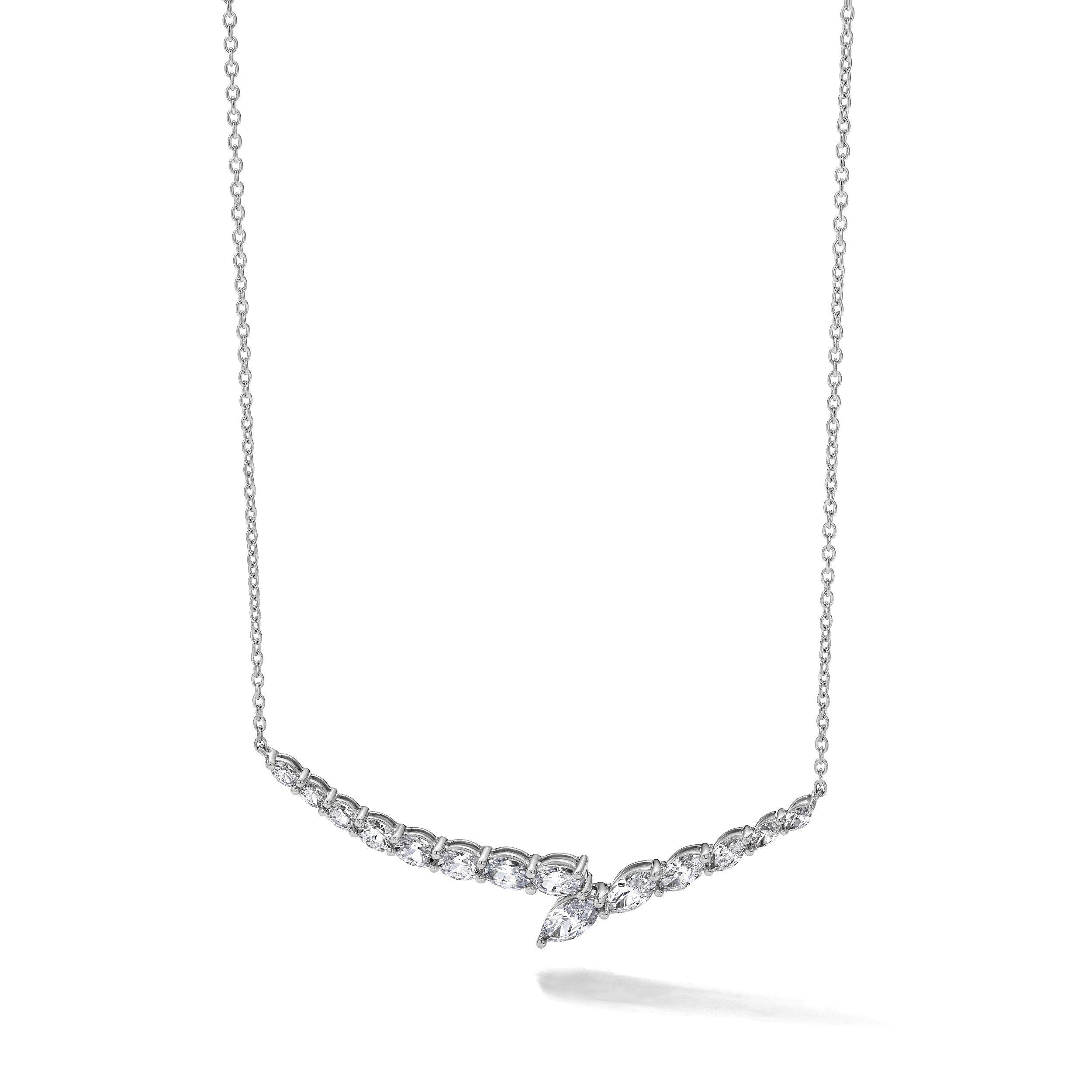 14K Weißgold 4 Ct. Im Labor Gezüchtet Diamant Vs/si+ G+ 16 Zoll Halskette